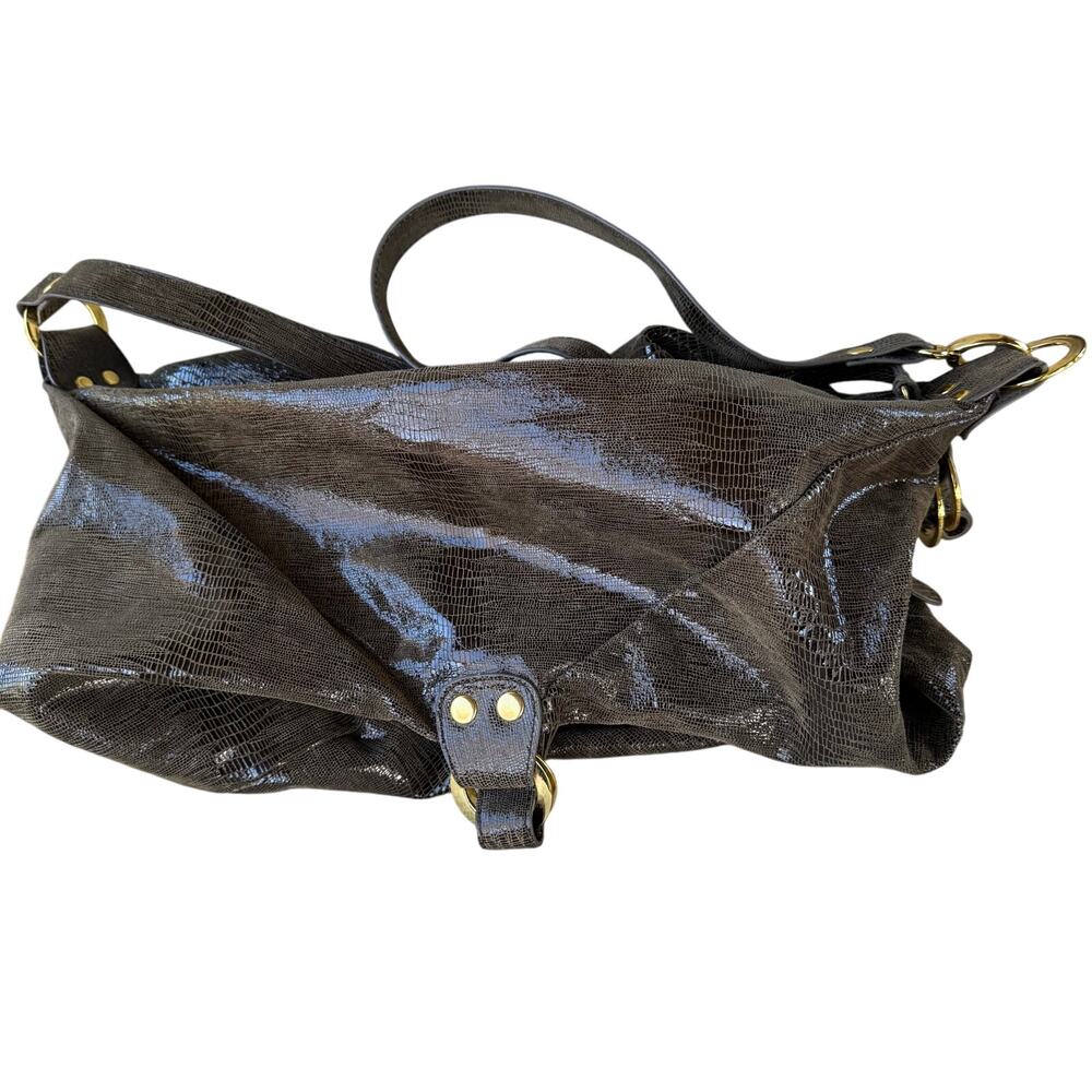 Gorgeous Helena de Natalio Embossed Snake Leather Hobo Bag